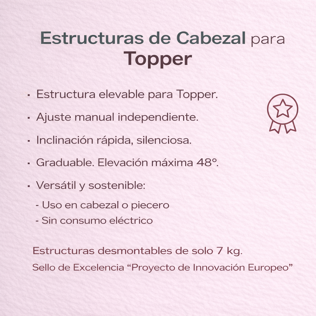 ESTRUCTURA DE CABEZAL PARA TOPPER · SOBRECOLCHÓN